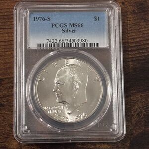 1976-S Silver Eisenhower Dollar • PCGS MS66 • Bicentennial Ike